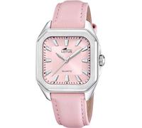 LOTUS Montre Femme Analogique Cuir Rose - Mouvement Quartz - Verre minéral Haute résistance - Étanche 5 ATM - Élégante et Classique 18968/3 - Square Series