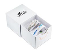 LOTUS Montre Fille Analogique Acier Inoxydable 316L Argent - Mouvement Quartz - Verre Minéral Haute résistance - Étanche 5 ATM 18862/3 - Junior Collection