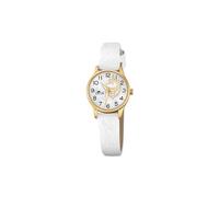 LOTUS Montre Fille Analogique Cuir Blanc - Mouvement Quartz - Montre Enfant - Verre Haute Résistance - Classique 18574/F - Junior Collection