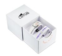 LOTUS Montre Fille Analogique Cuir Blanc - Mouvement Quartz - Montre Enfant - Verre Haute Résistance - Classique 18573/F - Junior Collection
