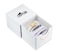 LOTUS Montre Fille Analogique Cuir Blanc - Mouvement Quartz - Montre Enfant - Verre Haute Résistance - Classique 18574/F - Junior Collection
