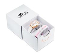 LOTUS Montre Fille Analogique Cuir Blanc - Mouvement Quartz - Montre Enfant - Verre Haute Résistance - Étanche 5 ATM - Classique - Junior Collection 18407/K