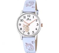 LOTUS Montre Fille Analogique Cuir Bleu - Mouvement Quartz - Verre Minéral Haute résistance - Étanche 5 ATM - Classique 18865/3 - Junior Collection