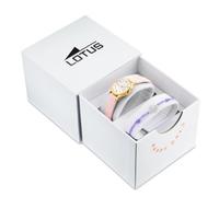 LOTUS Montre Fille Analogique Cuir Rose - Mouvement Quartz - Montre Enfant - Verre Haute Résistance - Classique 18574/G - Junior Collection