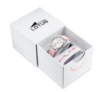 LOTUS Montre Fille Analogique Cuir Rose - Mouvement Quartz - Montre Enfant - Verre Haute Résistance - Étanche 5 ATM - Classique - Junior Collection 18406/F