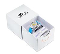 LOTUS Montre Fille Analogique Silicone Bleu - Mouvement Quartz - Montre Enfant - Verre minéral Haute résistance - Étanche 5 ATM 19001/3 - Junior Collection