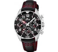 LOTUS Montre Garçon Analogique Cuir Noir - Quartz Chronographe - Verre Minéral Haute résistance - Étanche 5 ATM - Classique 18859/2 - Junior Collection