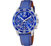 Lotus Montre enfant garçon 18581/6 – Mouvement quartz, bracelet cuir bleu, étanche 5 ATM – Junior