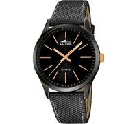 LOTUS Montre Homme Analogique Cuir Noir - Quartz - Verre Minéral Résistant - Étanche 5 ATM Classique 18165/2 Minimalist