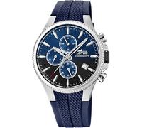 LOTUS Montre Homme Analogique Caoutchouc Bleu - Quartz - Montre Sport Homme - Chronographe - Calendrier - Verre Minéral Résistant - Étanche 5 ATM 18621/B Chrono