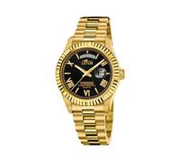 LOTUS Montre Homme Analogique Acier 316L Doré - Quartz Date - Verre Minéral Résistant - Étanche 10 ATM - 18857/4 Freedom