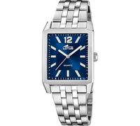 LOTUS Montre Homme Analogique Acier INOX 316L Argent - Mouvement Quartz - Verre Minéral Résistant - Étanche 5 ATM - 18983/2 Square Series