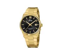 LOTUS Montre Homme Analogique Acier INOX 316L Doré - Quartz - Calendrier - Verre Minéral Résistant - Étanche 10 ATM 18837/3 Freedom