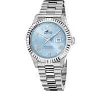 LOTUS Montre Homme Analogique Acier Inoxydable 316L Argenté - Mouvement Quartz - Calendrier - Verre Minéral Haute Résistance - Étanche 10 ATM 19002/2 Freedom