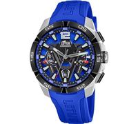 LOTUS Montre Homme Analogique Caoutchouc Bleu - Quartz - Chronographe - Calendrier - Verre Minéral Résistant - Étanche 10 ATM 18944/4 Vortex