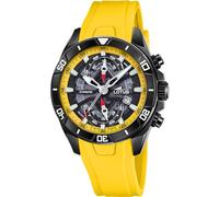LOTUS Montre Homme Analogique Caoutchouc Jaune - Quartz - Chronographe - Calendrier - Verre Minéral Résistant - Étanche 10 ATM 18945/1 Vortex