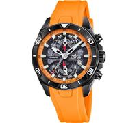 LOTUS Montre Homme Analogique Caoutchouc Orange - Quartz - Chronographe - Calendrier - Verre Minéral Résistant - Étanche 10 ATM 18945/3 Vortex