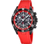 LOTUS Montre Homme Analogique Caoutchouc Rouge - Quartz - Chronographe - Calendrier - Verre Minéral Résistant - Étanche 10 ATM 18945/5 Vortex