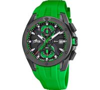 LOTUS Montre Homme Analogique Caoutchouc Vert - Quartz - Chronographe - Calendrier - Verre Minéral Résistant - Étanche 10 ATM 18943/4 Vortex