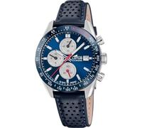 LOTUS Montre Homme Analogique Cuir Bleu - Mouvement Quartz - Chronographe - Calendrier - Verre Minéral Haute Résistance - Étanche 10 ATM Élégant 18995/5 Chrono