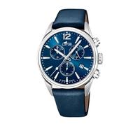 LOTUS Montre Homme Analogique Cuir Bleu - Quartz - Chronographe - Calendrier - Verre Minéral Résistant - Étanche 10 ATM Casual 18691/1 Chrono