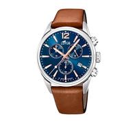 LOTUS Montre Homme Analogique Cuir Marron - Quartz - Chronographe - Calendrier - Verre Minéral Résistant - Étanche 10 ATM Casual 18691/2 Chrono