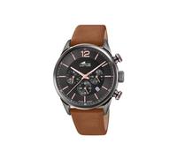 LOTUS Montre Homme Analogique Cuir Marron - Quartz - Chronographe - Calendrier - Verre Minéral Résistant - Étanche 10 ATM Casual 18687/2 Chrono