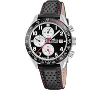 LOTUS Montre Homme Analogique Cuir Noir - Mouvement Quartz - Chronographe - Calendrier - Verre Minéral Haute Résistance - Étanche 10 ATM Élégant 18995/4 Chrono