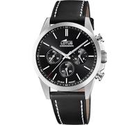 LOTUS Montre Homme Analogique Cuir Noir - Mouvement Quartz - Chronographe - Verre Minéral Haute Résistance - Étanche 5 ATM Élégant 18990/4 Chrono