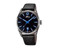LOTUS Montre Homme Analogique Cuir Noir - Quartz - Calendrier - Verre Minéral Résistant - Étanche 10 ATM Classique 18685/6 Minimalist