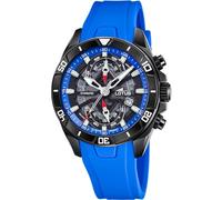 LOTUS Montre Homme Analogique Caoutchouc Bleu - Quartz - Chronographe - Calendrier - Verre Minéral Résistant - Étanche 10 ATM 18945/2 Vortex