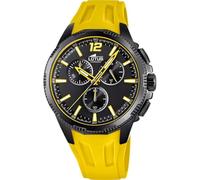 LOTUS 18952/4 Outlet Montre pour homme Boîtier en acier inoxydable 316l Noir Bracelet en caoutchouc jaune
