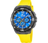 LOTUS Montre Homme Analogique Caoutchouc Jaune - Mouvement Quartz - Chronographe - Calendrier - Verre Minéral Résistant - Étanche 10 ATM - 18975/5 Chrono