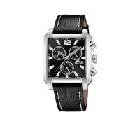 Lotus Montre Homme 18851/4 – Cuir noir, Quartz, Chronographe, Verre minéral, Étanche 5 ATM, Élégante
