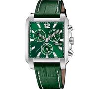 Lotus Montre homme 18851/3 – Quartz chronographe analogique, cuir vert, verre minéral, 5 ATM