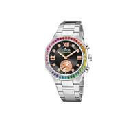 LOTUS Montre Intelligente Femme Hybride Connected Acier Inoxydable 316L - Verre minéral - Étanche 5 ATM - Contrôle Musique, podomètre, Notifications et rejet d’appels 18924/6