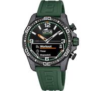 LOTUS Montre pour Homme 20000/2 Connected D Boîtier en Fibre de Carbone Noir Bracelet en Caoutchouc Vert