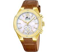 LOTUS Montre pour Femme 18973/1 Connected Boîtier en Acier Inoxydable Doré Bracelet en Cuir Marron