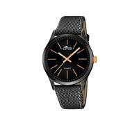 LOTUS Montre pour Homme 18165/2 Minimalist Boîtier en Acier Inoxydable Noir Bracelet en Cuir Noir