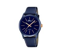 LOTUS Montre pour Homme 18166/2 Minimalist Boîtier en Acier Inoxydable Bleu Bracelet en Cuir Bleu