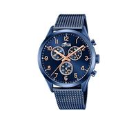 Montre Homme - Lotus - 18638/1 - Chrono AM.PM - Acier Bleu - Étanche 50m - 43mm