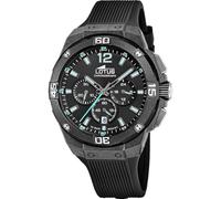 Lotus Montre pour Homme 18975/3 Chrono Boîtier en Fibre de Carbone Noir Bracelet en Caoutchouc Noir