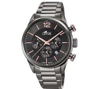 LOTUS Montre Homme Analogique Acier INOX 316L Noir - Quartz - Chronographe - Calendrier - Verre Minéral Résistant - Étanche 10 ATM Casual 18686/2 Chrono