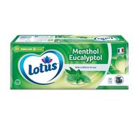 LOTUS Mouchoirs Doux Menthol Eucalyptol - Pack de 15 boîtes - 250 g - Ouate de cellulose - Emballage recyclable - Aide à libérer le nez - Testé dermatologiquement - Lot de 3