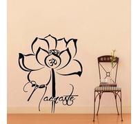 Lotus Namaste Stickers muraux Bouddhisme Croyant Fleur Décoration d'intérieur Art Muraux Salon Chambre Stickers décoratifs 70 x 59 cm