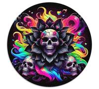 Lotus Noir Puzzle 1000 Pièces Crânes Arc-en-Ciel Puzzle pour Adultes Coffret Puzzle 1000 Pièces 1000pcs (67.5x67.5cm)