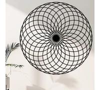 Lotus of Life Décoration murale en métal doré, Torus Yantra, géométrie sacrée, art mural moderne mandala, art de studio de yoga (argent, 35,6 cm)