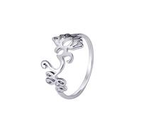 Lotus Om Anneau pour les Femmes en Acier Inoxydable Délicat Om Symbole Anneau Yoga Bijoux Cadeaux Inspirants (Argent, 11)