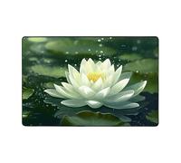 Lotus On Water Tapis moderne, en peluche courte, ultra doux, lavable, antidérapant pour salon, chambre à coucher, bureau, dortoir, décoration d'intérieur 183 x 122 cm