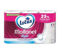 LOTUS - Papier Toilette Doux et Résistant, Décor Élégant, Tube Jetable FSC (Pack 6 rouleaux) - Le lot de 2